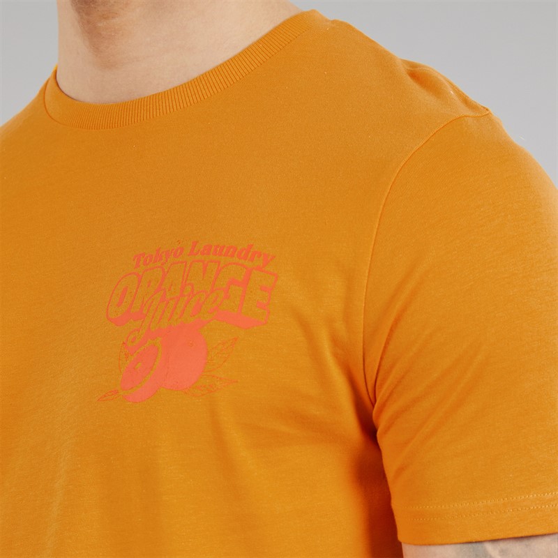 Tokyo Laundry Mens Men's Juice T-Shirt Orange Apricot