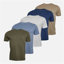 Tokyo Laundry Mens Spectre Five Pack T-Shirts Multi