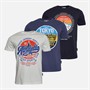 Tokyo Laundry Mens Allstar Three Pack Graphic T-Shirts Multi