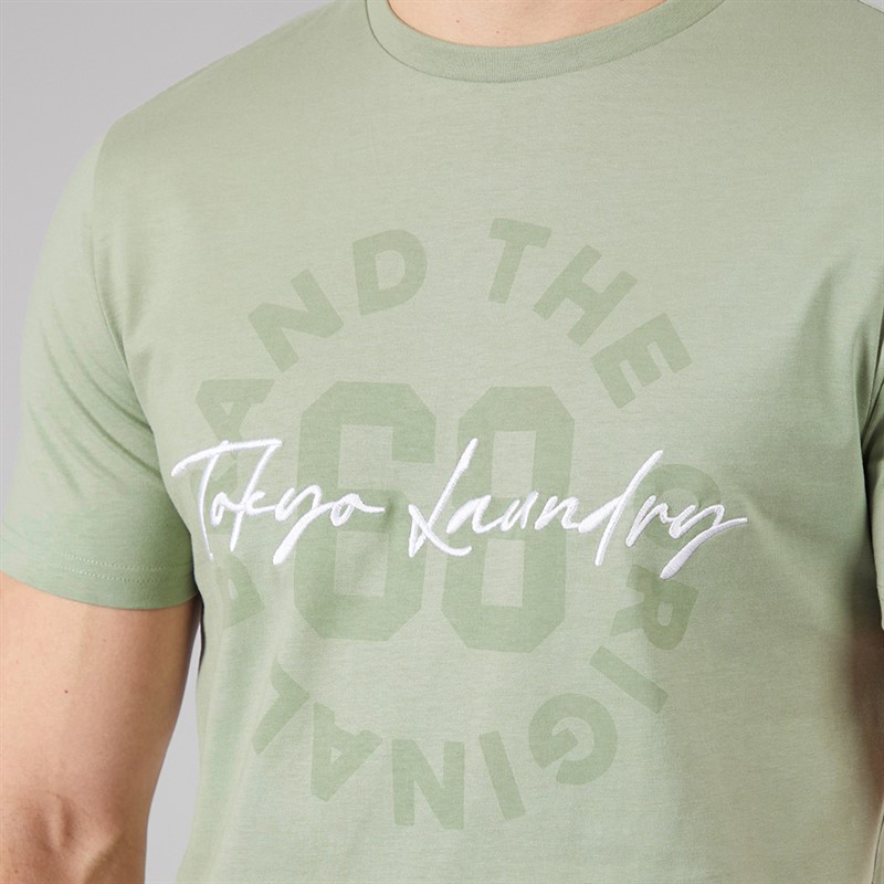 Tokyo Laundry Mens Men's Carcle T-Shirt Sage