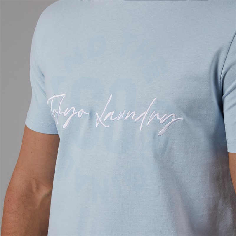Tokyo Laundry Mens Men's Carcle T-Shirt Blue