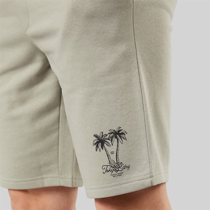 Tokyo Laundry Mens Tamanna T-Shirt And Jersey Shorts Set Seagrass