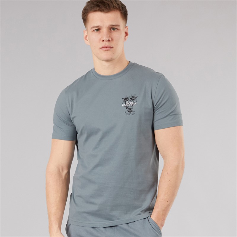Tokyo Laundry Mens Talmai T-Shirt Cool Grey