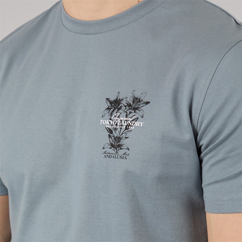 Tokyo Laundry Mens Talmai T-Shirt Cool Grey