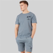 Tokyo Laundry Mens Men's Tamanna T-Shirt And Jersey Shorts Co-Ord Set Set Cool Grey