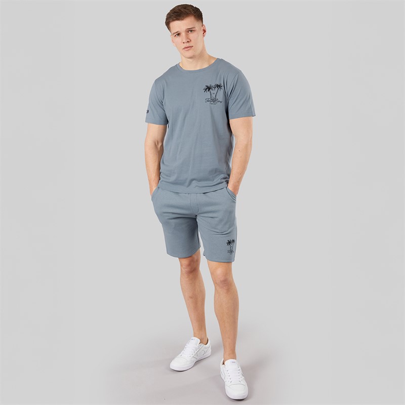 Tokyo Laundry Mens Men's Tamanna T-Shirt And Jersey Shorts Co-Ord Set Set Cool Grey
