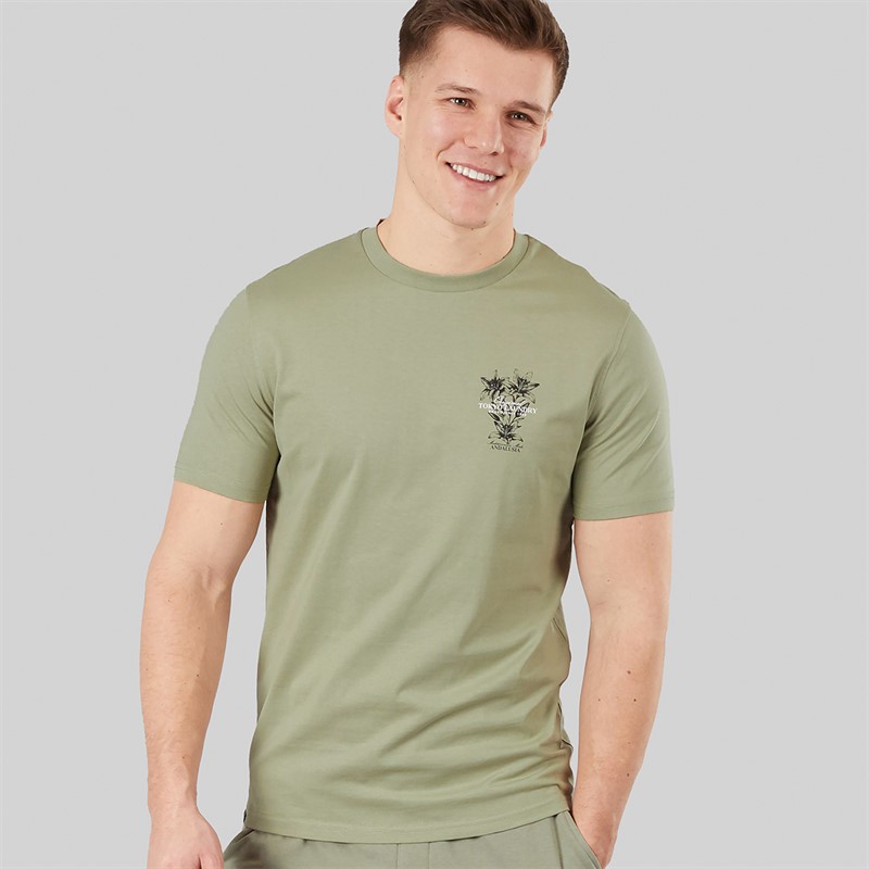 Tokyo Laundry Mens Men's Talmai T-Shirt Seagrass