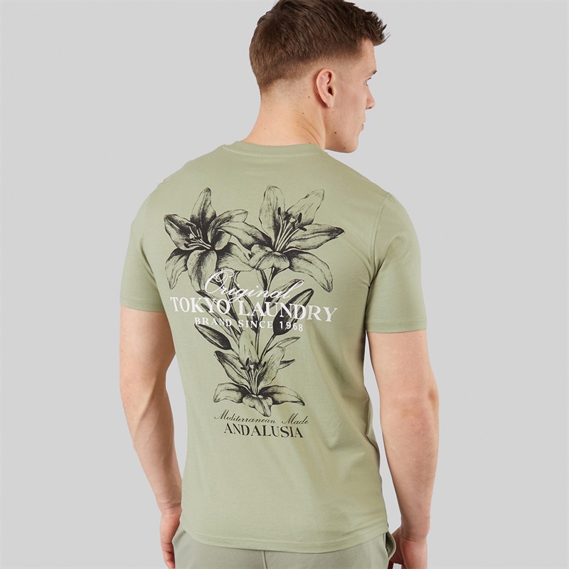 Tokyo Laundry Mens Men's Talmai T-Shirt Seagrass