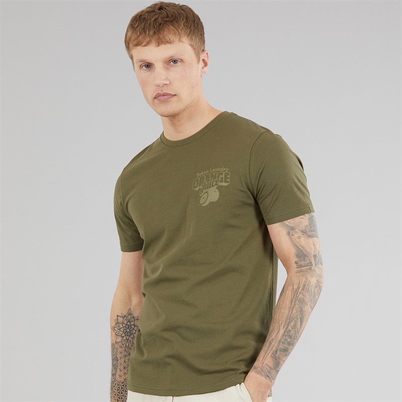 Tokyo Laundry Mens Men's Orange Juice T-Shirt Grape Leaf
