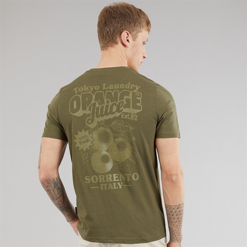 Tokyo Laundry Mens Men's Orange Juice T-Shirt Grape Leaf