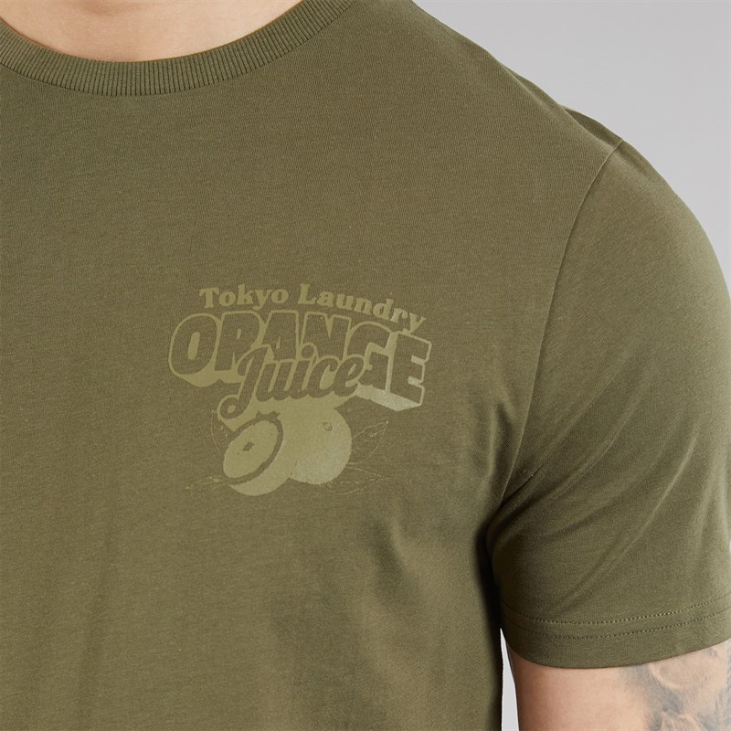 Tokyo Laundry Mens Men's Orange Juice T-Shirt Grape Leaf