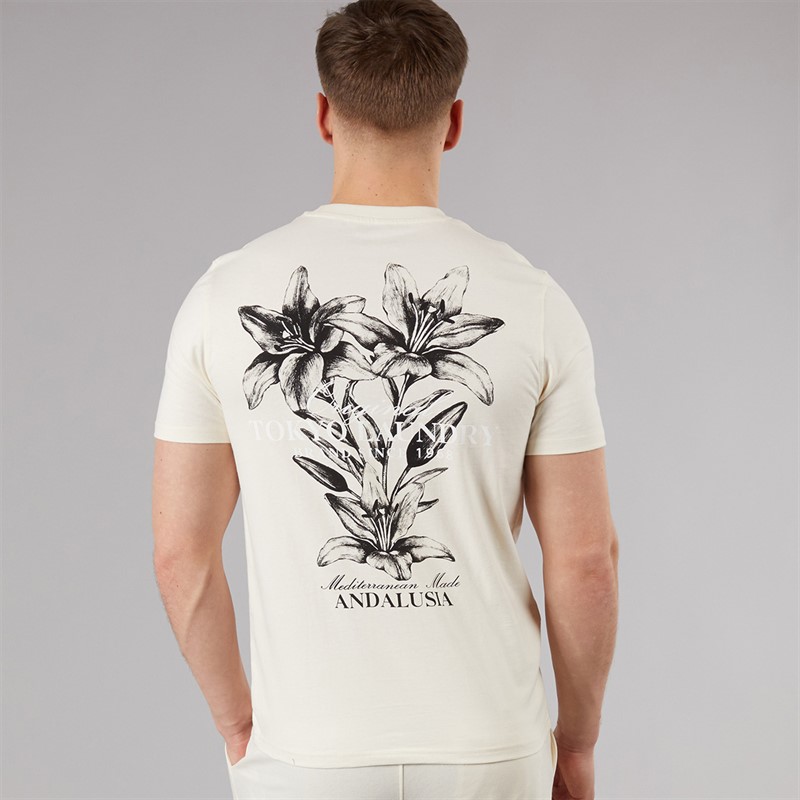 Tokyo Laundry Mens Talmai T-Shirt Cream