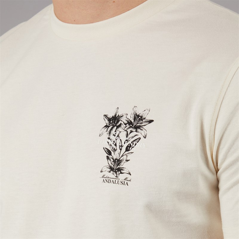 Tokyo Laundry Mens Talmai T-Shirt Cream