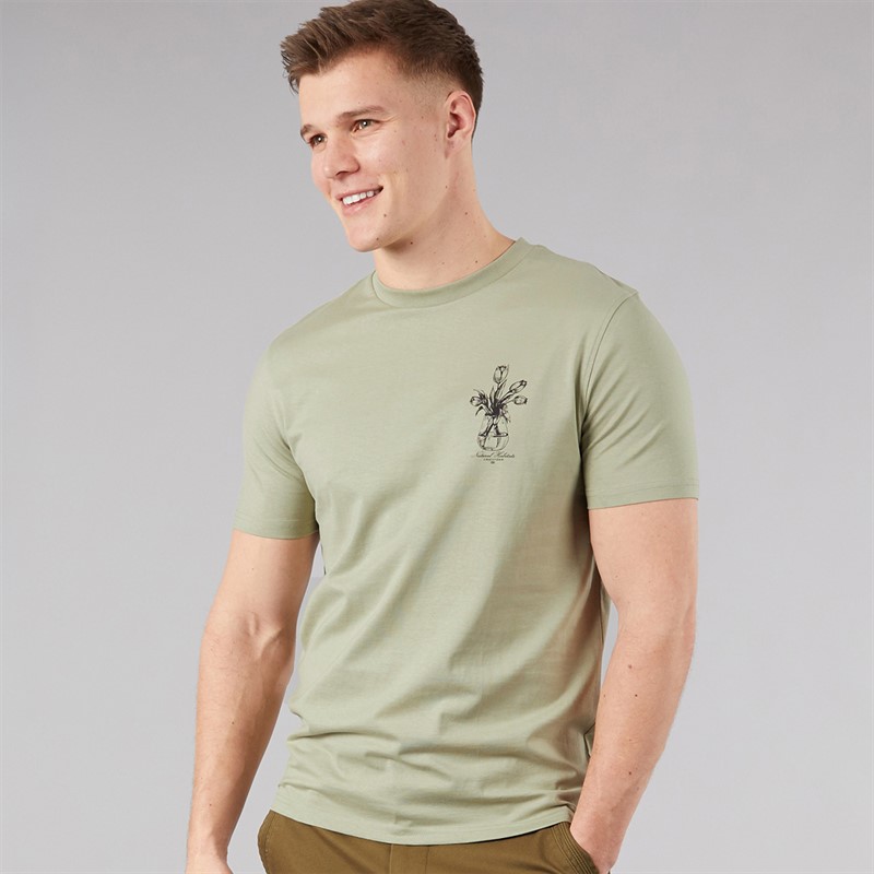 Tokyo Laundry Mens Tassos T-Shirt Seagrass