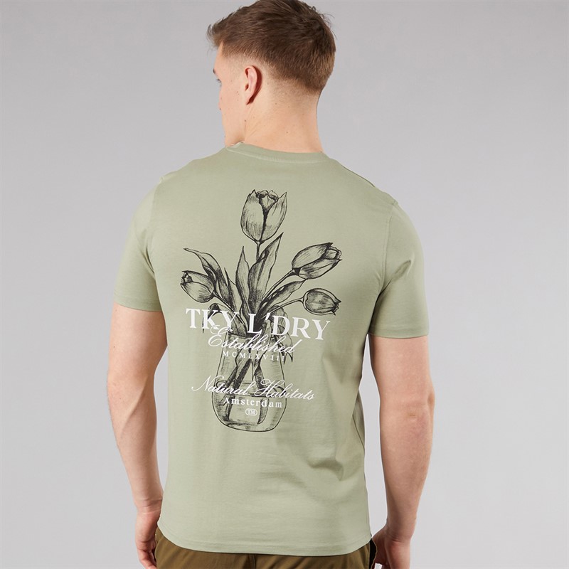 Tokyo Laundry Mens Tassos T-Shirt Seagrass