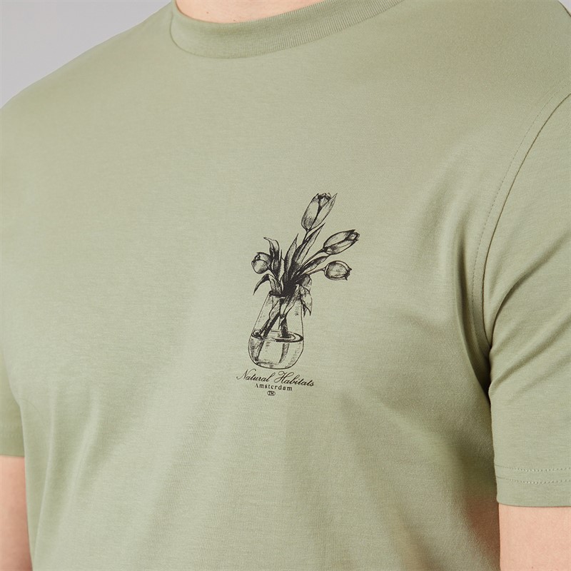 Tokyo Laundry Mens Tassos T-Shirt Seagrass