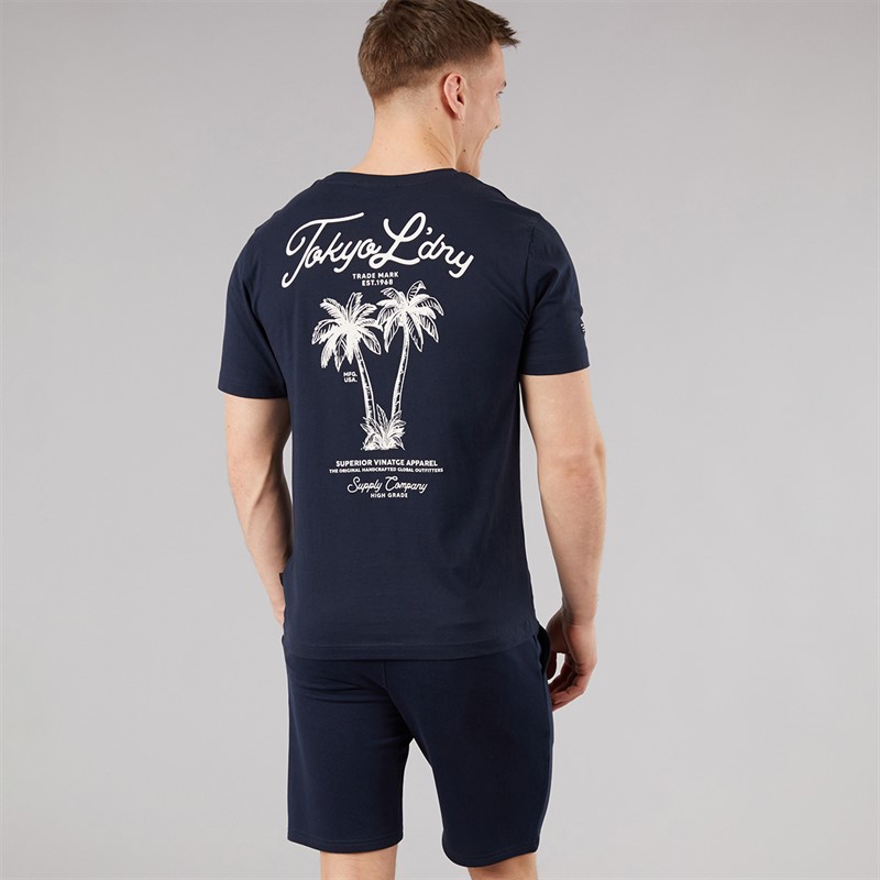 Tokyo Laundry Mens Men's Tamanna T-Shirt And Jersey Shorts Co-Ord Set Set Sky Captain Navy