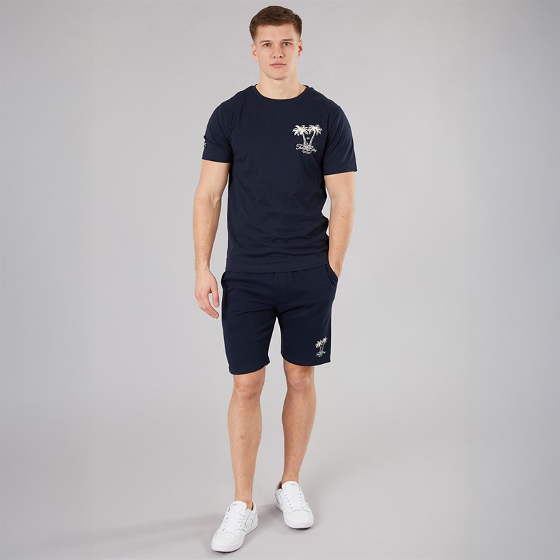 Tokyo Laundry Mens Men's Tamanna T-Shirt And Jersey Shorts Co-Ord Set Set Sky Captain Navy