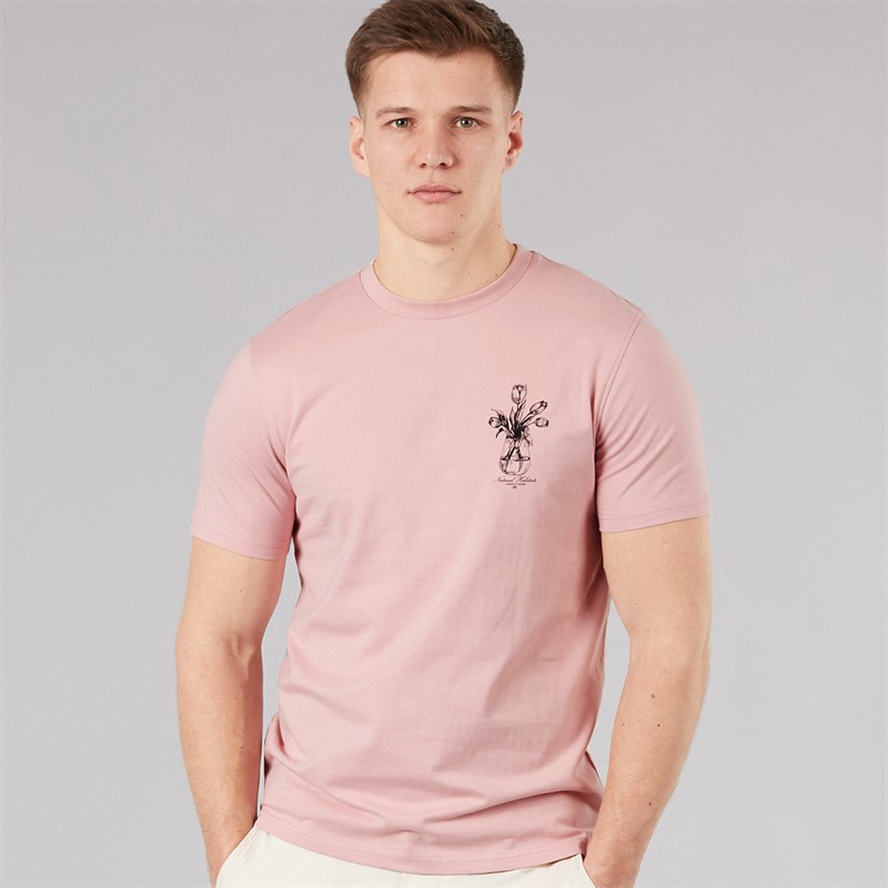 Tokyo Laundry Mens Tassos T-Shirt Pink