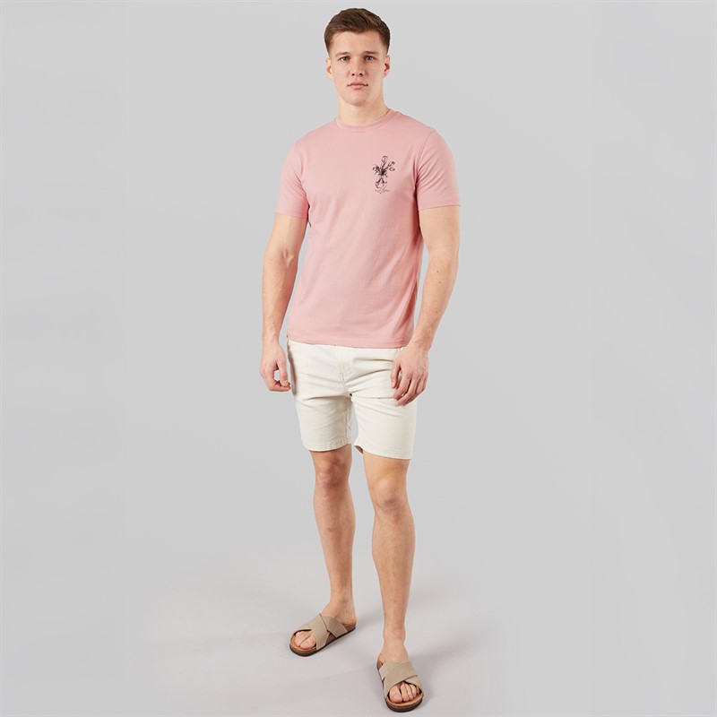 Tokyo Laundry Mens Tassos T-Shirt Pink