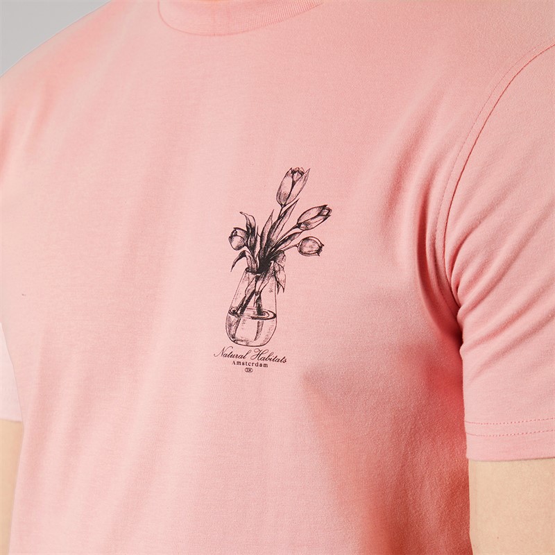 Tokyo Laundry Mens Tassos T-Shirt Pink