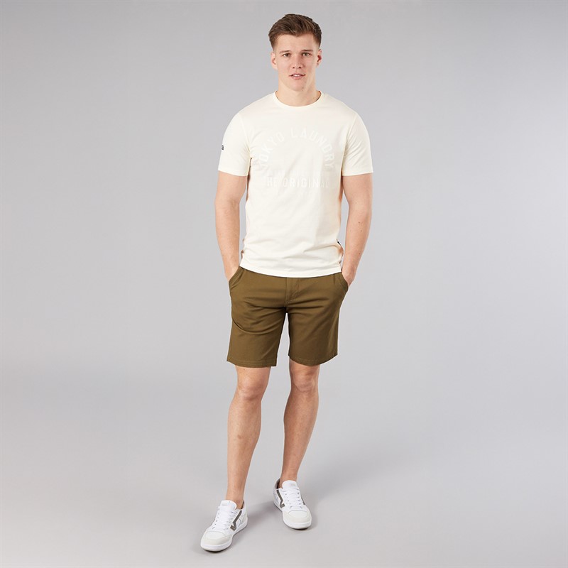 Tokyo Laundry Mens Lewes T-Shirt Cream