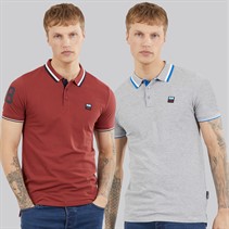 Tokyo Laundry Mens Subverse Two Pack Polo Shirts Multi
