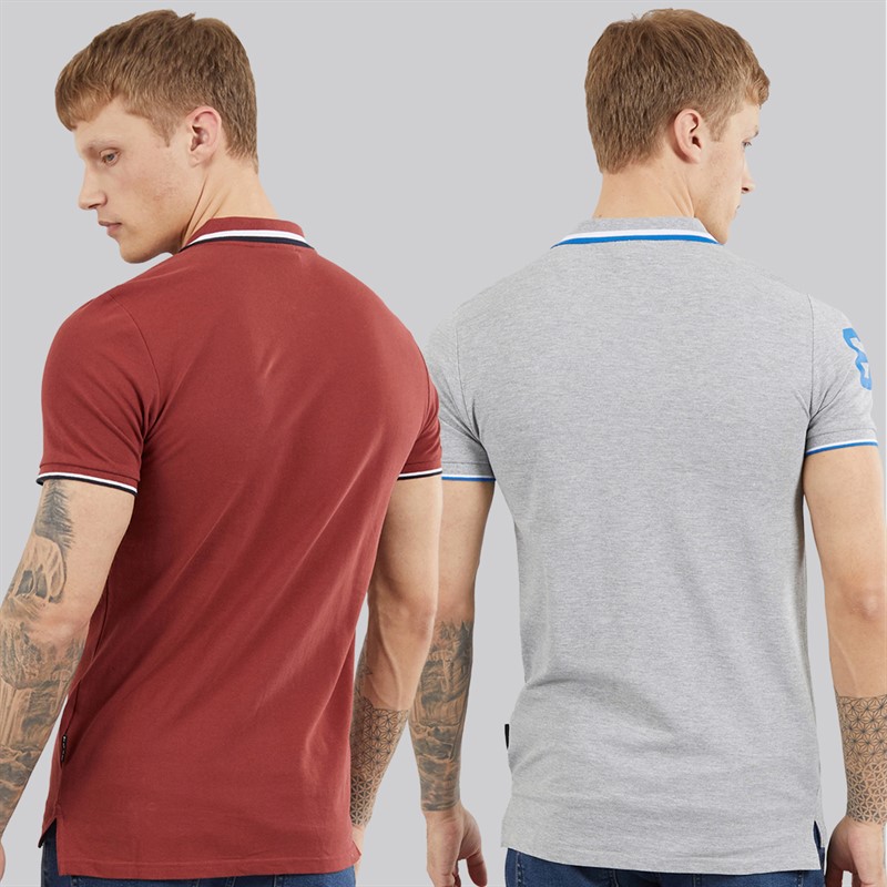 Tokyo Laundry Mens Subverse Two Pack Polo Shirts Multi