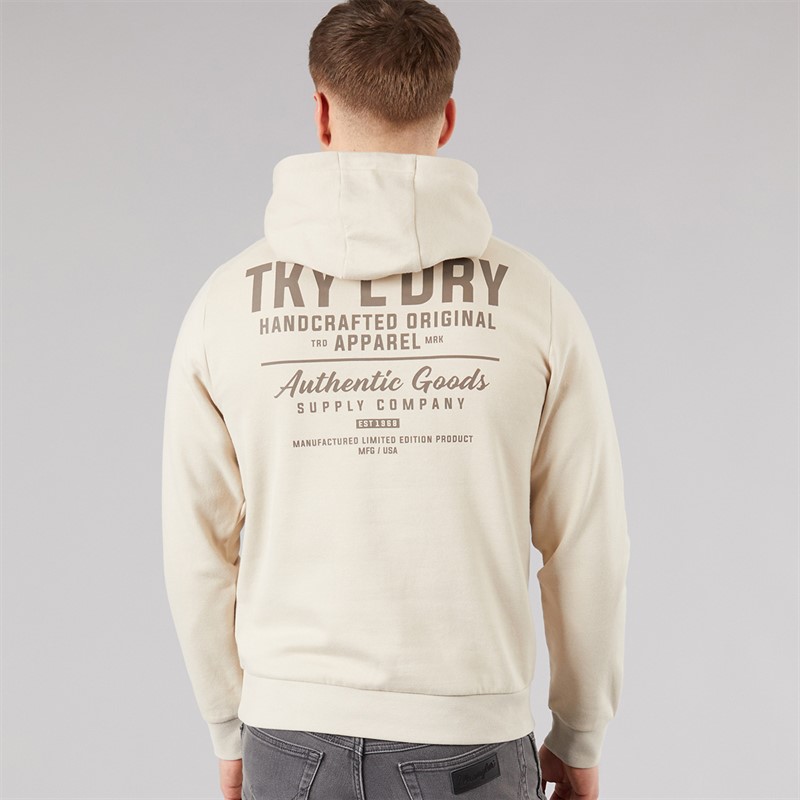 Tokyo Laundry Mens Carragher Hoodie Stone Rainy Day