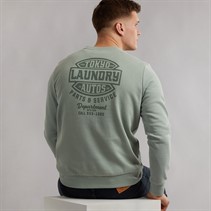 Tokyo Laundry Mens Carvalho Crew Neck Sweatshirt Green Jadeite