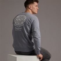 Tokyo Laundry Mens Carvalho Crew Neck Sweatshirt Blue Tradewinds