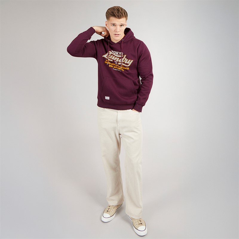 Tokyo Laundry Mens Kennion Hoodie Burgundy