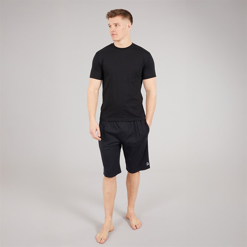 Tokyo Laundry Mens Emre Jersey Lounge Shorts Black Jet Black