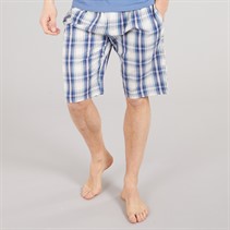 Tokyo Laundry Mens Medi Woven Checked Lounge Shorts Skipper Blue