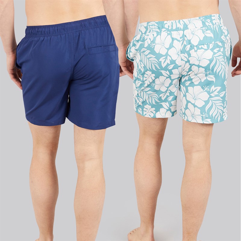 Tokyo Laundry Mens Tahan Two Pack Swim Shorts Multi