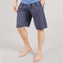 Tokyo Laundry Mens Medi Woven Checked Lounge Shorts Copen Blue