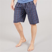 Tokyo Laundry Mens Medi Woven Checked Lounge Shorts Copen Blue
