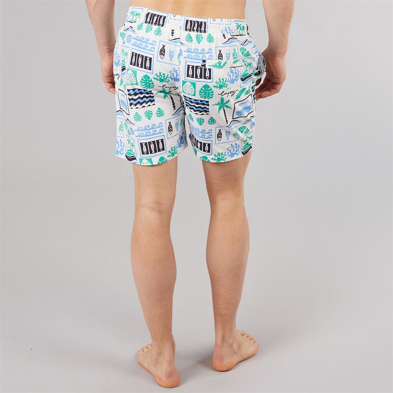 Tokyo Laundry Mens Taifa Swim Shorts White