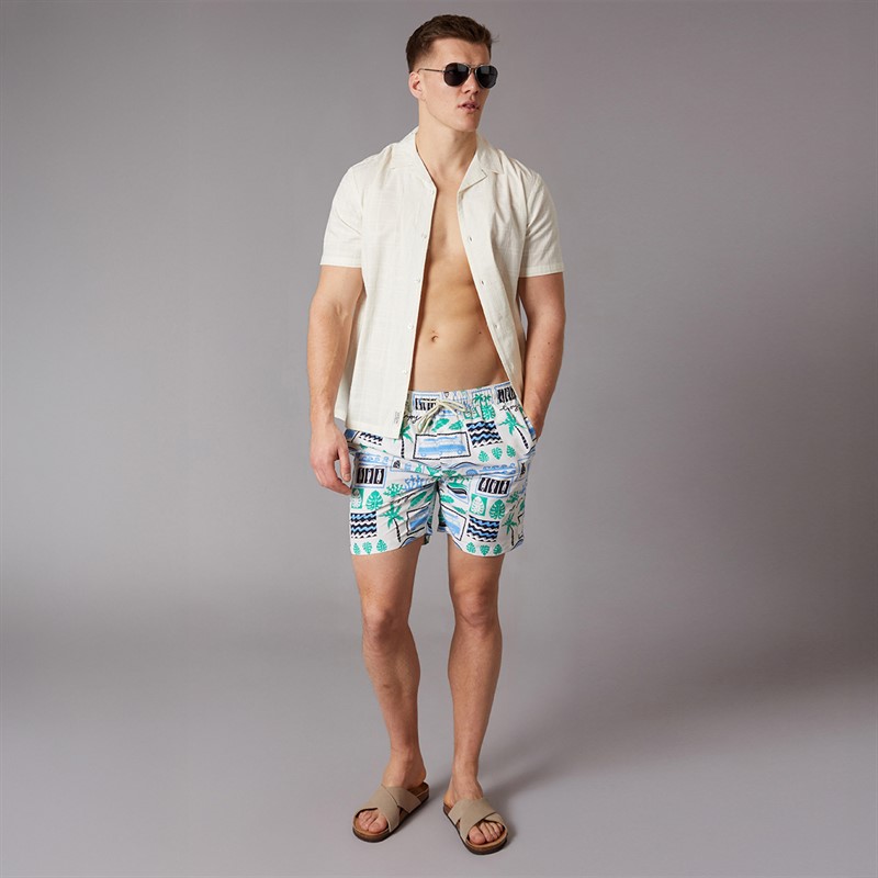 Tokyo Laundry Mens Taifa Swim Shorts White