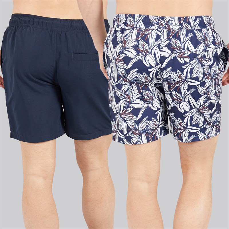 Tokyo Laundry Mens Tahan Two Pack Swim Shorts Multi
