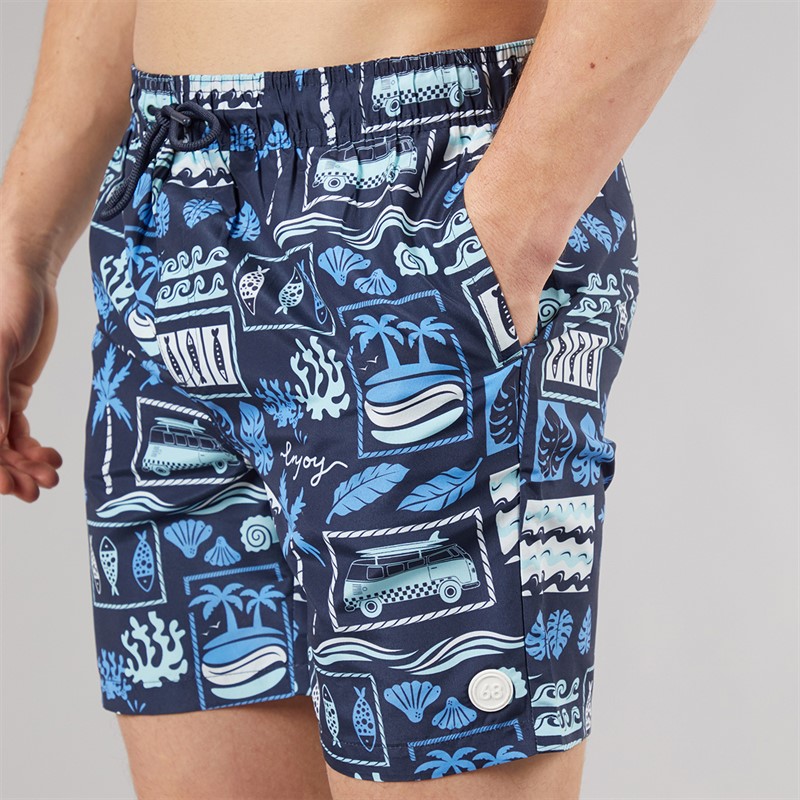 Tokyo Laundry Mens Taifa Swim Shorts Navy
