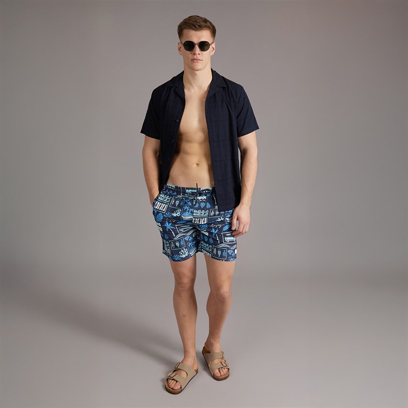 Tokyo Laundry Mens Taifa Swim Shorts Navy