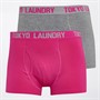 Tokyo Laundry Mens Whiston Two Pack Boxers Light Grey Marl