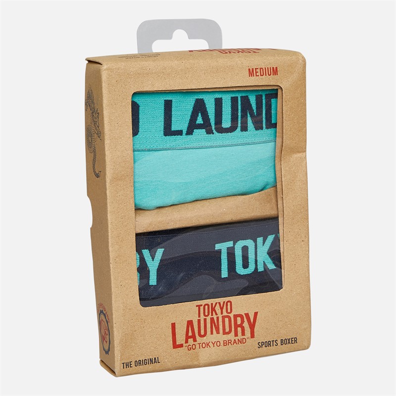 Tokyo Laundry Mens Whiston Two Pack Boxers Blue/Navy