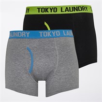 Tokyo Laundry Mens Wilton Two Pack Boxers Green