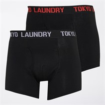 Tokyo Laundry Mens Weymouth Two Pack Boxers Red