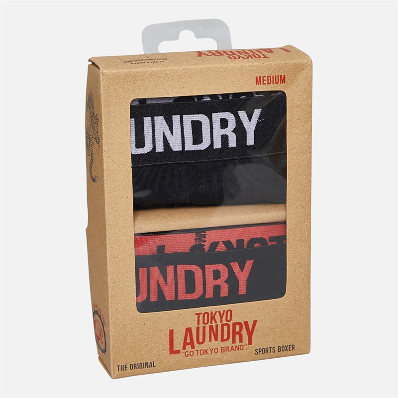 Tokyo Laundry Mens Weymouth Two Pack Boxers Red