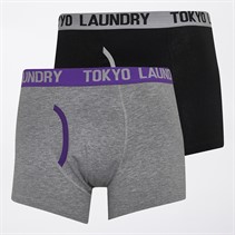 Tokyo Laundry Mens Wilton Two Pack Boxers Light Grey Marl