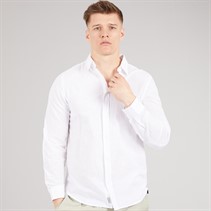 Tokyo Laundry Mens Helios Linen Long Sleeve Shirt White