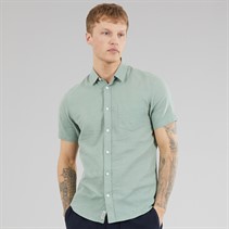 Tokyo Laundry Mens Bertrand Linen Short Sleeve Shirt Sage